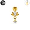 G23 Titanium Alloy Internal Thread Piercing with Flower Pendant Ear Bone Nail