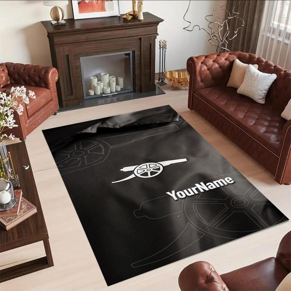 Arsenal Customizable Name Floor Rug Office Rug Suitable for Dining Room Entryway Game Room Playrooms Antislip Carpet Decorate Offices