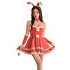 Sexy lingerie christmas dress velvet tube top dress girl sleeve bunny uniform suit women