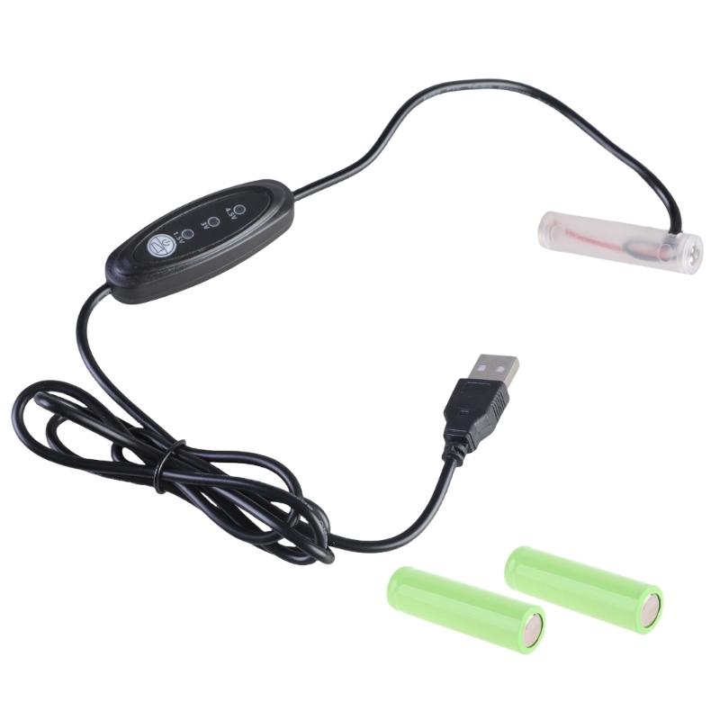 USB 3V 4.5V 6V voltage adjust LR03 AAA Dummy Battery Eliminators USB Power Supply Cable Replace 2-4pcs Batteries for LED Light