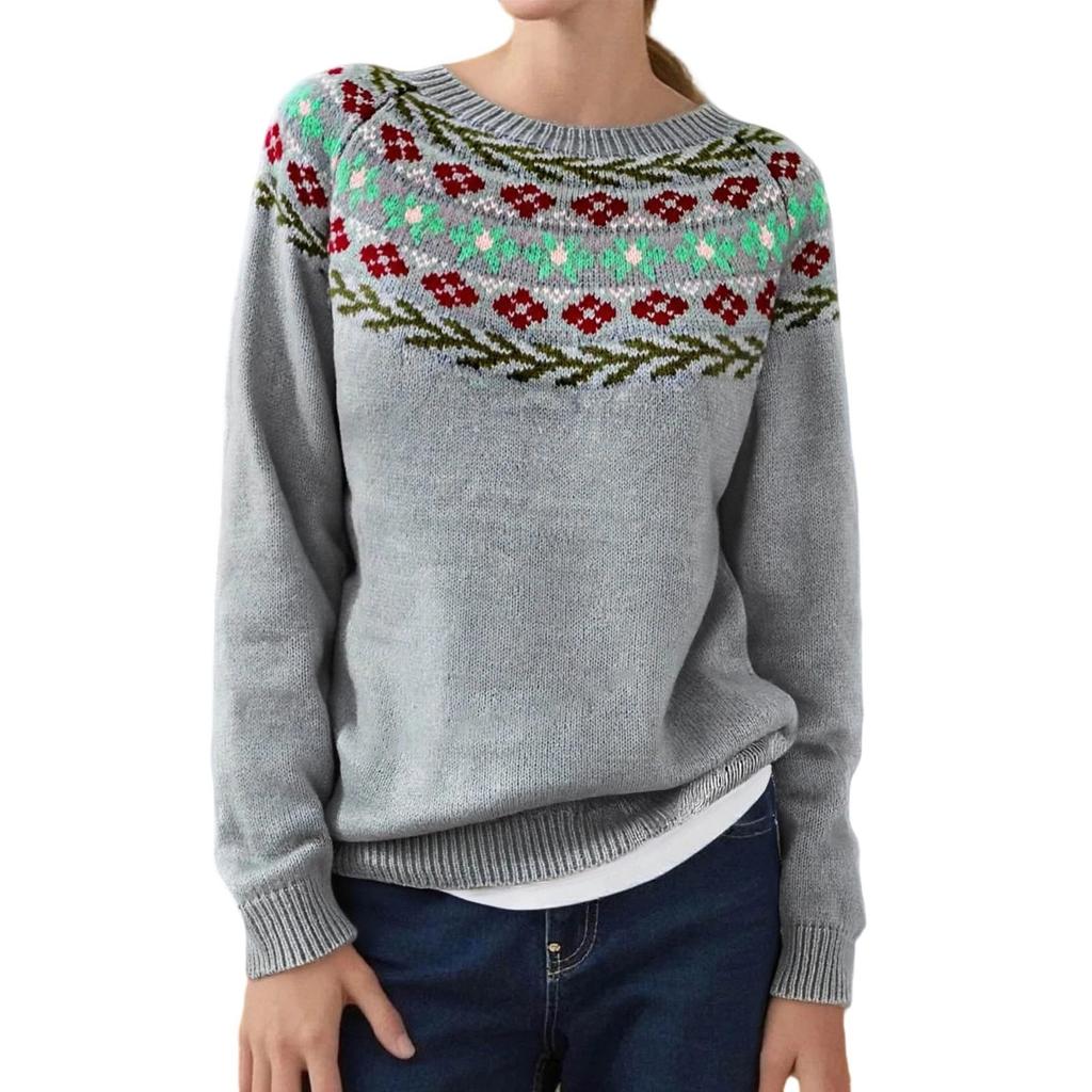 Women's Long Sleeve Crewneck Pullover Top for Casual Everyday Wear and Fall Layering