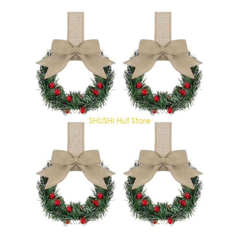 Plastic Bowknot Ribbon Wall Hanging Rings Wreath Multipurpose Decorative Closet Accessories for Festival Event D57B