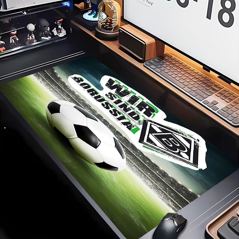 Borussia Mönchengladbach Logo Thema Premium Rutschfestes Mauspade mit Genähten Kanten, Strapazierfähiges Gummi-Material, für Schreibtisch & Gaming Tolle Geschenke