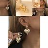 Trendy Heart-shaped Stud Earrings Gold Plated Zinc Alloy 2023 Winter Fashion
