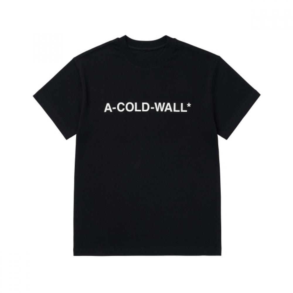 Accoldwall AcwmtS092 Black ESSential Logo Men S Short Sleeve Tee ACWMTS092 BLACK (S)