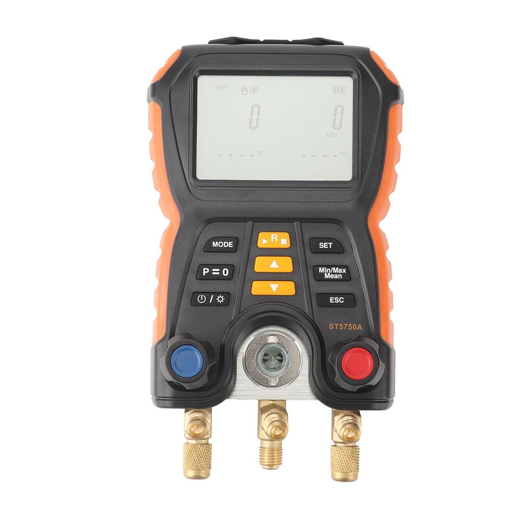 Digital Manifold Gauge High Accuracy 2 in 1 Pressure Temperature Tester Air Conditioner HVAC Digital Manifold Meter