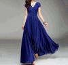 Women Purple V Neck Short Sleeve Fit & Flare Midi Dress