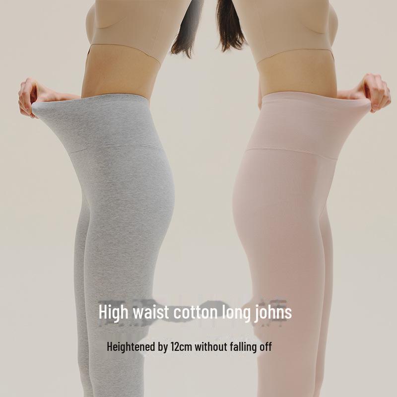 Women's High-Waist Pure Cotton Warm Autumn Trousers - Inner Lined, Large Size, Thin Wool Base.