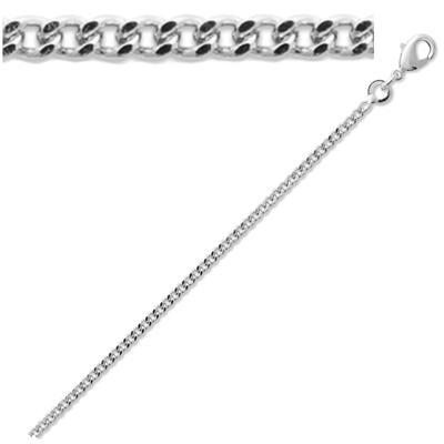 [Q9117] - Silver 'Maille Curb' Silver Chain (rhodium-plated) - 50 Cm 2. 1 Mm