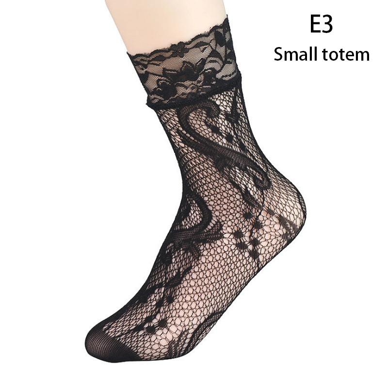 Black Socks Women Girls Ladies Soft Lace Short Ankle Socks Fishnet Stocking