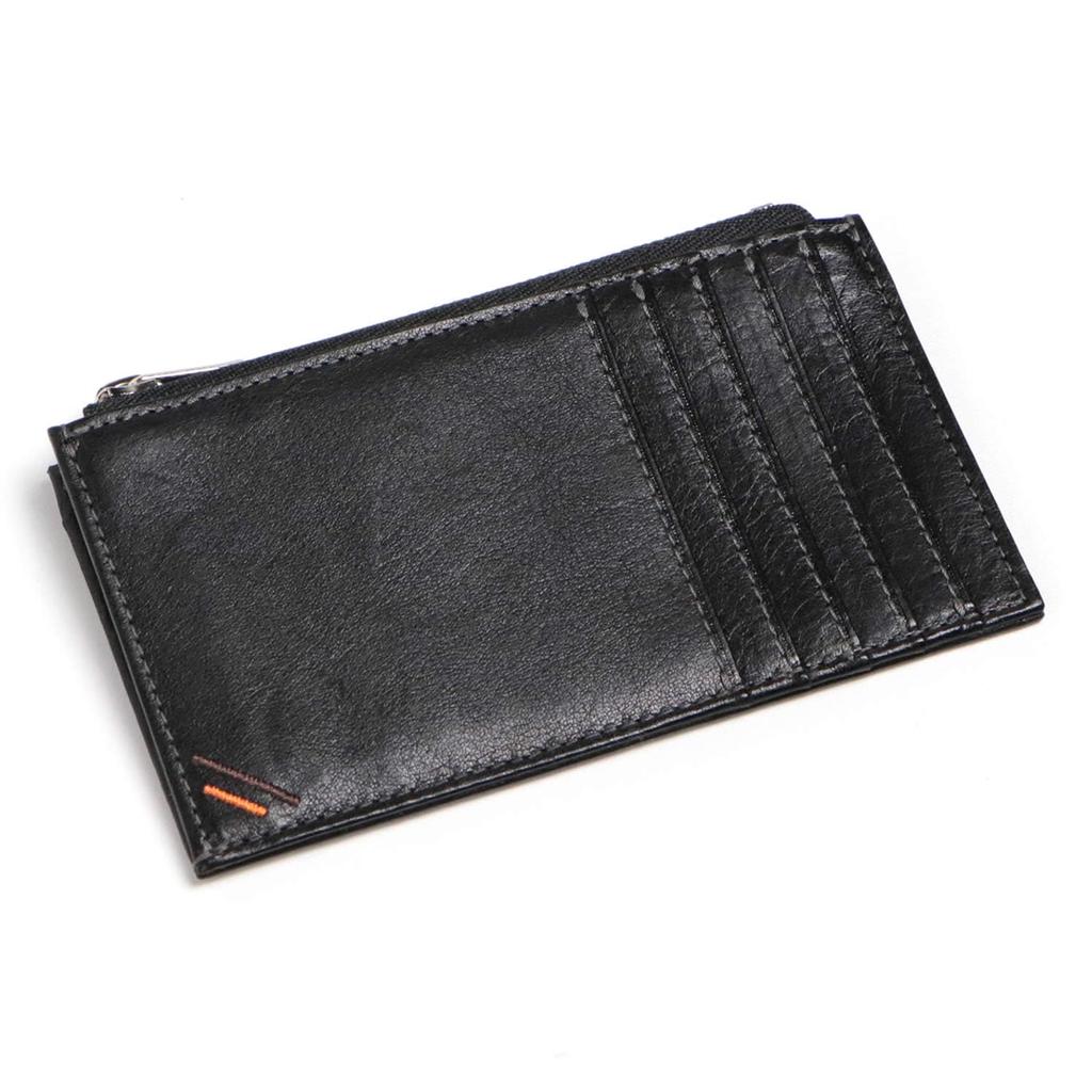 Leather Craftsman Dualline Thin Wallet Coin Purse Credit Card Case Genuine Leather Tochigi Leather Fragment Case DU021 BK (Dual Line) Men's (Neo