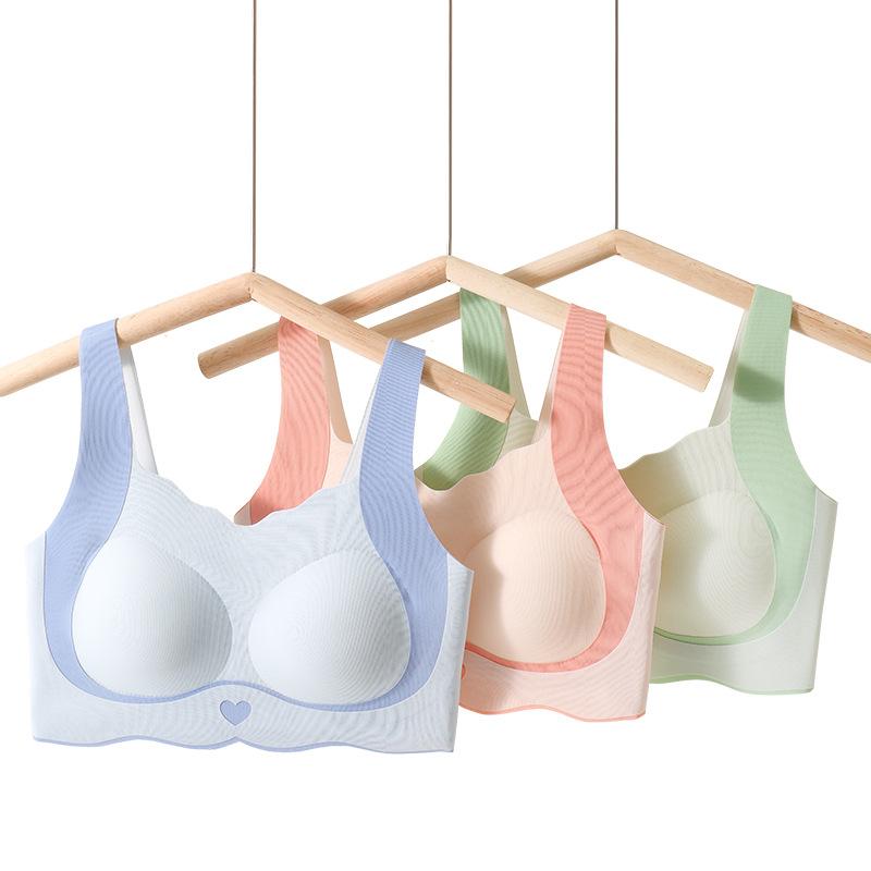 Adolescent girl seamless underwear junior high school student fixed integrated cup bra underwear comfortable breathable sports underwear