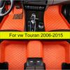 Car Floor Mats For VW Touran 2015 2014 2013 2012 2011 2009 2008 2007 2006 Five Seats Carpets Rugs Leather 100% Fit Foot Pads
