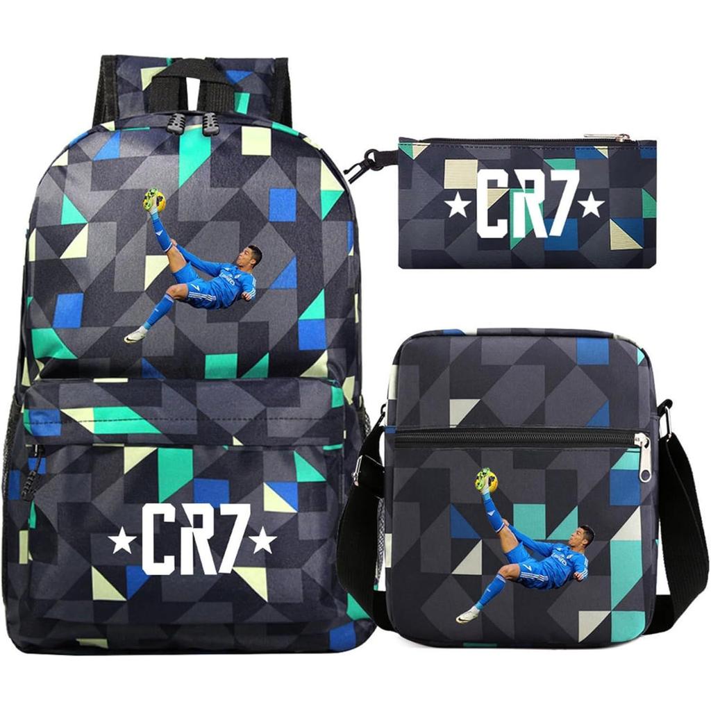 Youth Fashion Backpack Shoulder Bag Pencil Case Children'S Student School Bag 3-Piece Set