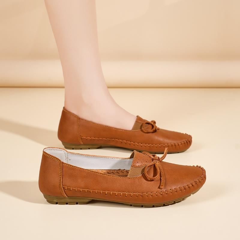 Women's White Leather Driving Moccasins Grey Flats Casual Slip On Plus Size Walking Summer Maternity Shoes