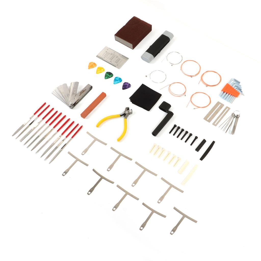 Guitar Tool Kit Bridge Pin Saddle Nut File Radius Ruler Set for Maintenance Repair