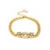 New Fashion Jewelry Copper Set Zircon 18K Gold plated Animal Leopard Necklace Bracelet Elegant Women's Party Accessories