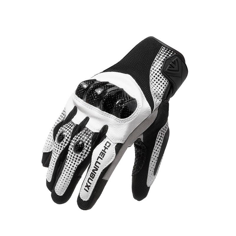 Motorcycle Gloves With Carbon Fiber Knuckle Protection Breathable Touchscreen Riding All