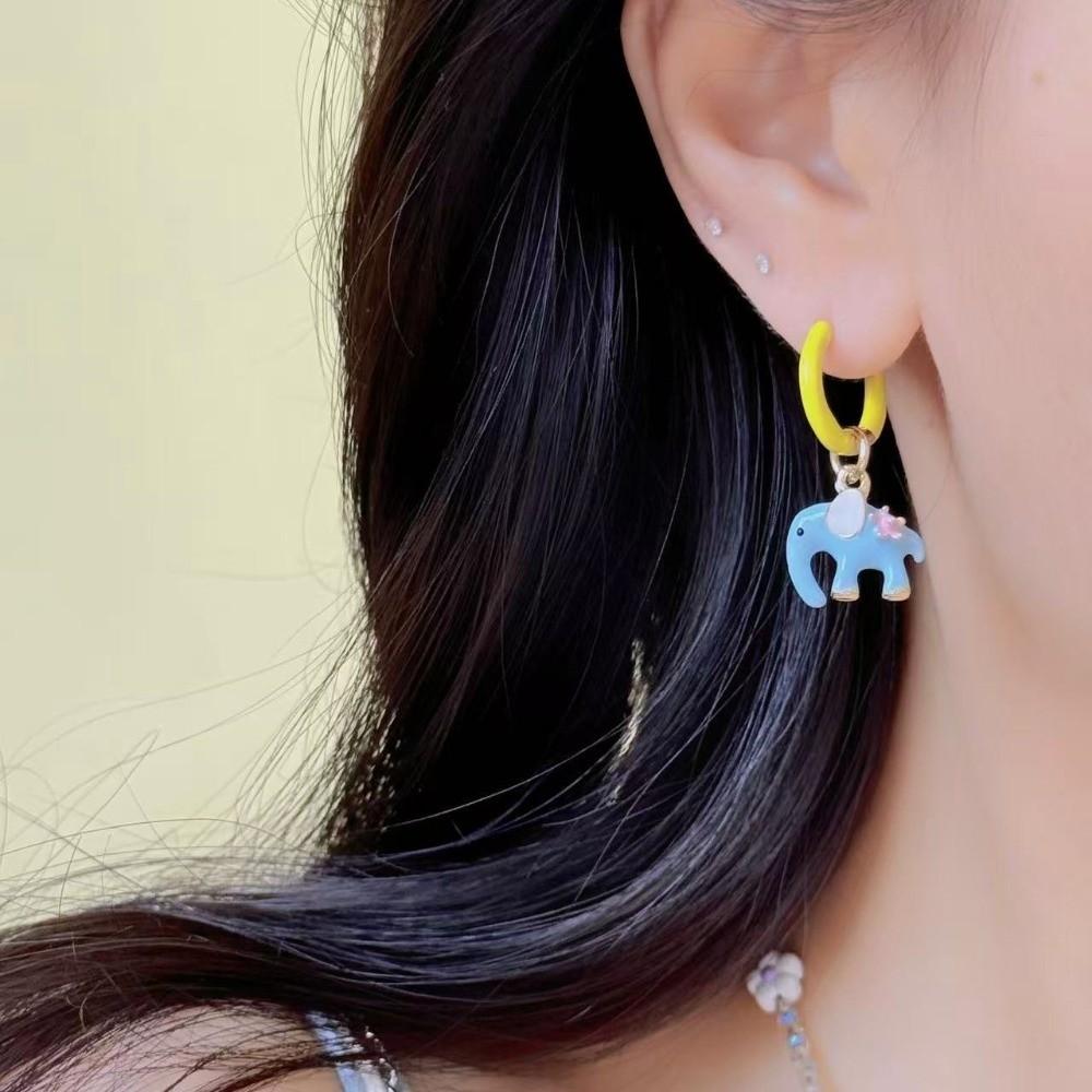 Acrylic Zinc Zinc Alloy Elephant Pumpkin Stud Earrings Halloween Halloween Pendant Jewelry  Girl