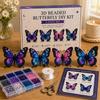 DIY Butterfly Bead Craft Kit for Creative Decorative Projects Including Assorted Beads String Scissors and Pattern Templates for Handmade Art