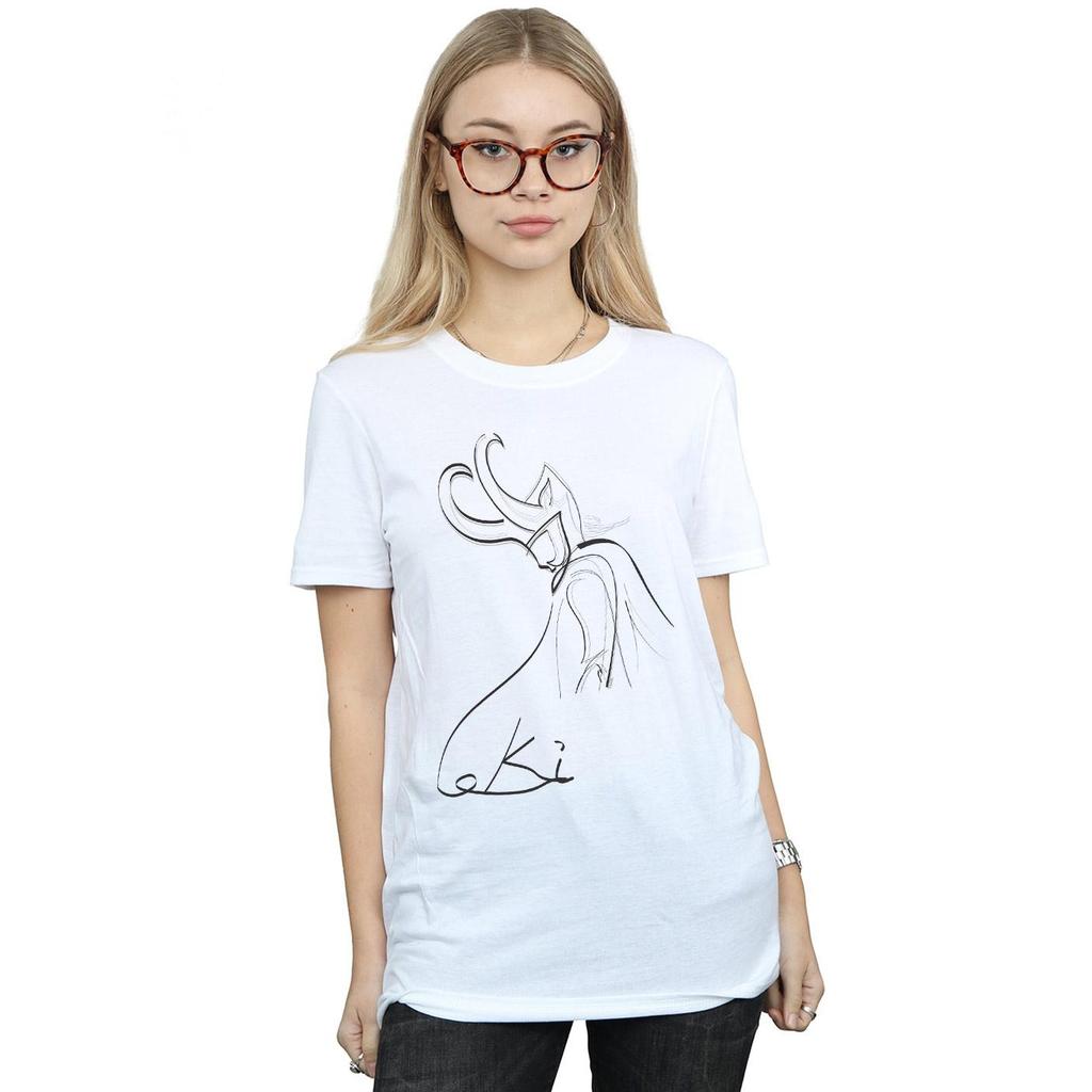 Marvel Womens/Ladies Loki Lines Cotton Boyfriend T-Shirt