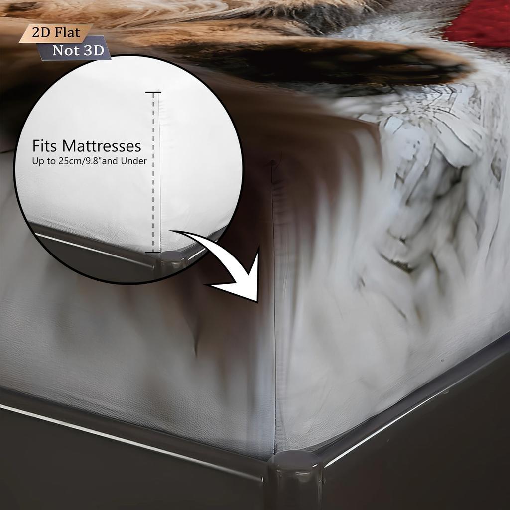 3pcs Valentine's Day Romantic Love Cute Cat Printed Chipless Bed Sheet Set Multi Size Bedroom Bed Cover Holiday Decoration