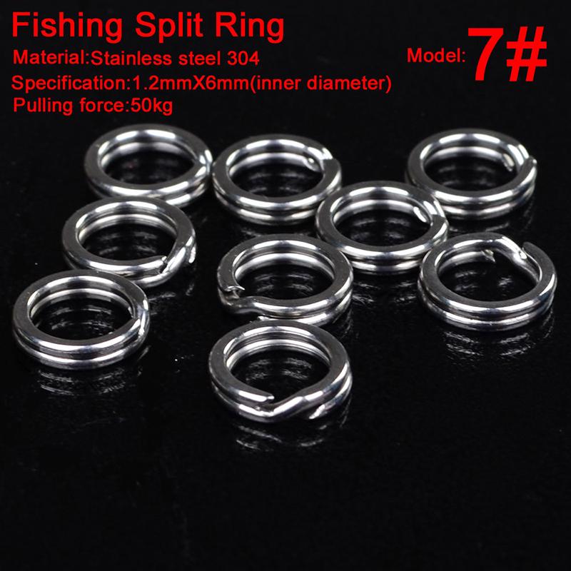 100pcs/Set 3#-8# Fishing Split Rings Double-Loop SS Lures Tackle Connectors Tool