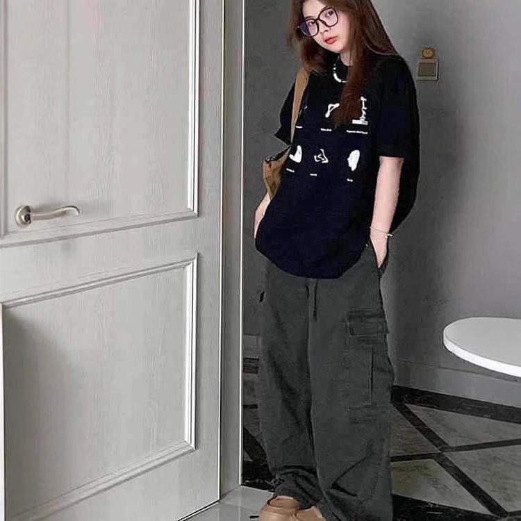 Plus-Size Women's Retro American Short-Sleeve Loose T-Shirt