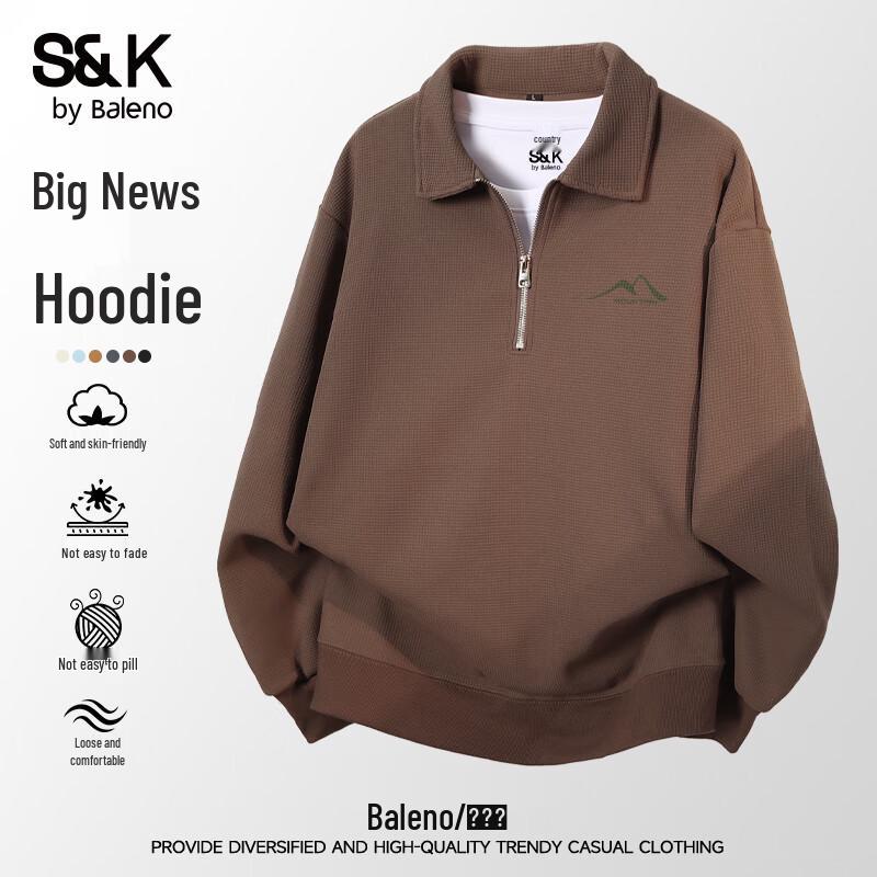 

Baleno Men s S&K Waffle Knit Half-Zip Sweatshirt 2XL