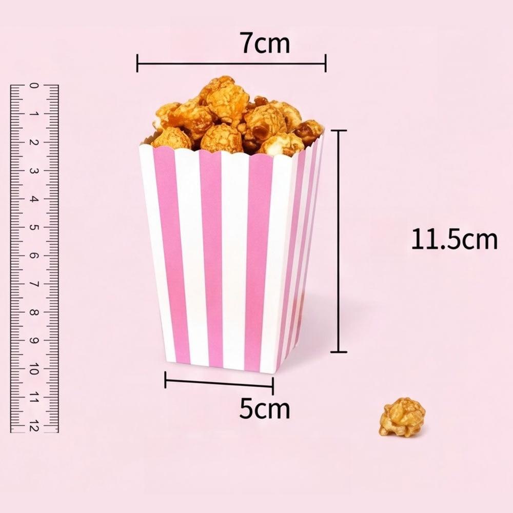 10/30pcs Versatile Colorful Striped Popcorn Boxes Disposable Food Snack Containers for Movie Theaters Parties Carnivals Events Baby Bath 11.5X7X5CM