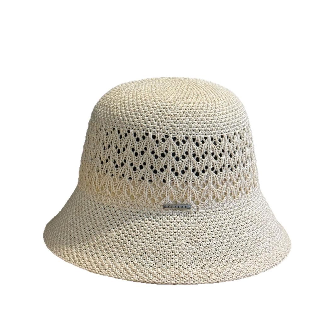 High-quality New Summer Knitted Fisherman Hat for Women, Hollowed-out Sun Protection Hat, Face-slimming Bucket Hat, Fresh and Stylish for Outings