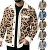 Men's Casual Flannel Long Sleeve Jacket with Pockets, Leopard Print Outerwear for Everyday Wear