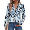 Women's Fashion Long-Sleeved Retro Floral Print Stand Collar  Shirt