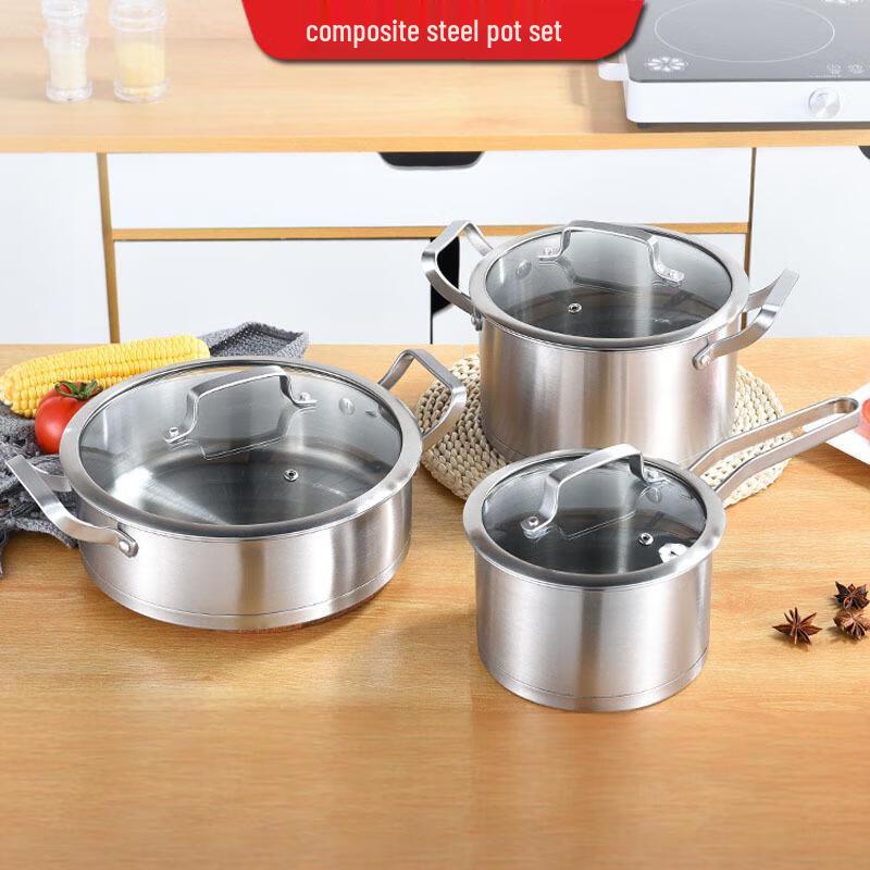 Driane 3-Piece Stainless Steel Cookware Set