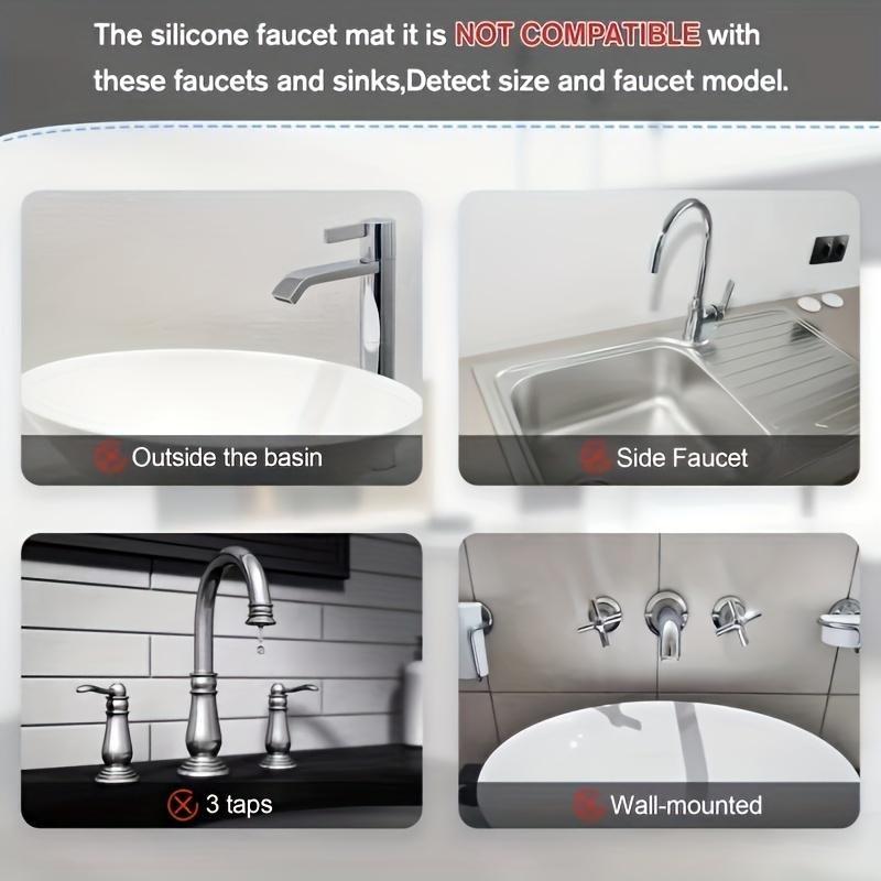 Silicone Faucet Sink Draining Mat Splashproof Waterproof Kitchen Bathroom Washbasin Base Protector Durable NonSlip Heat Resistant