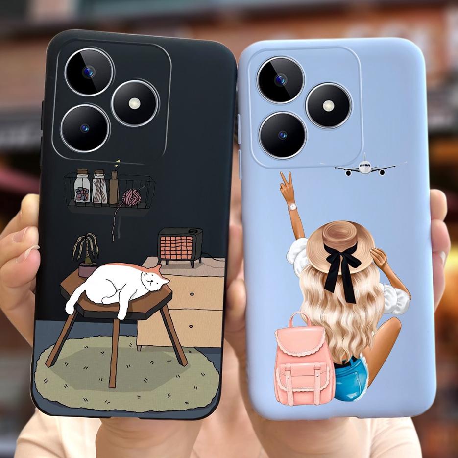 For Realme C51 Case RMX3830 Cute Astronauts Cartoon Cover Soft Silicone Phone Case For Realme C53 C 51 RealmeC51 RealmeC53 Shell