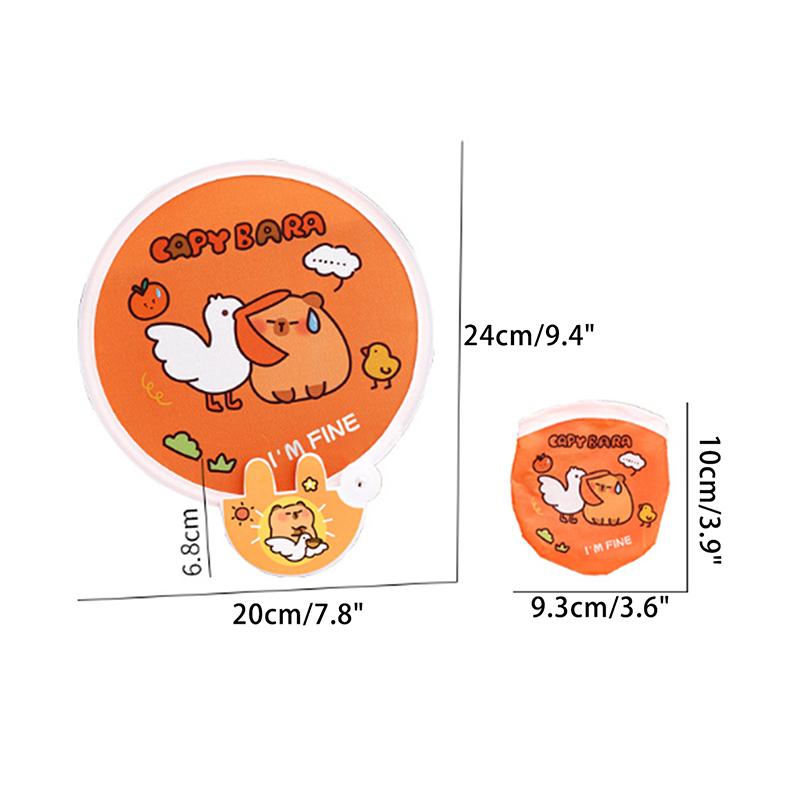 Portable Kawaii Cartoon Foldable Fan Creative Hand Fan Summer Cooling Pocket Cloth Toy Gift for Kids