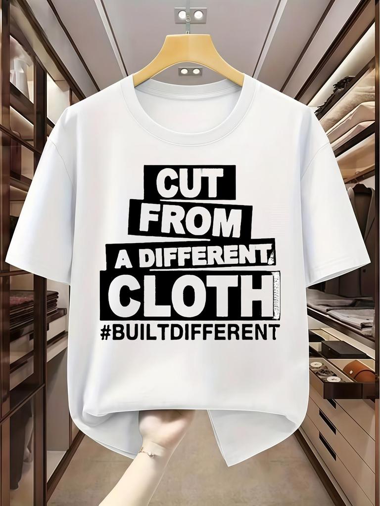 Built Different Cut from A Different Cloth Graphic Tee for Trendy Streetwear Enthusiast Funny Graphi