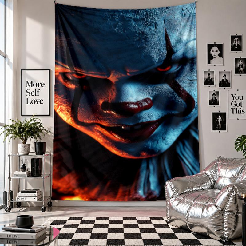 Wall TapestryIT Pennywise Art Hanging Cloth Decorative Background Cover for Room Decoration