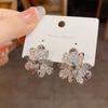  Exquisite Design Metal Flower Drop Earrings For Women Zircon Crystal Dangle Earrings Punk Party Ear Jewelry Personality Gifts