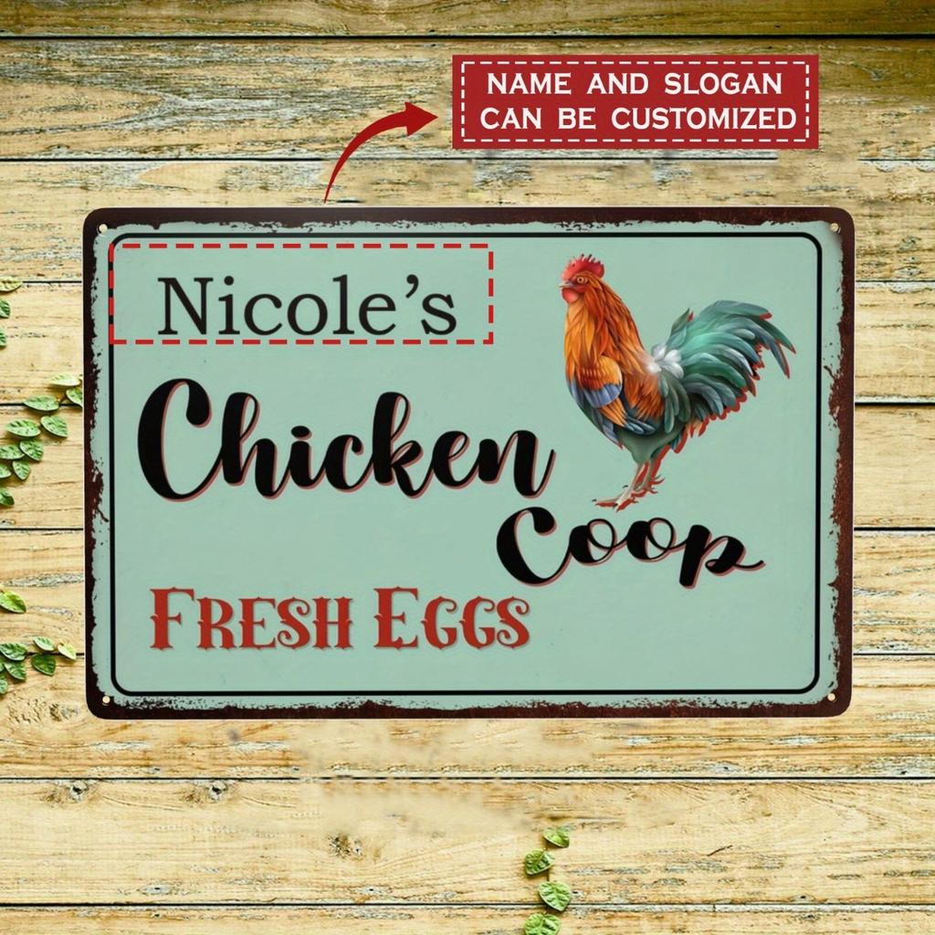 Custom Metal Rooster Sign Farmhouse Wall Art Outdoor Decor