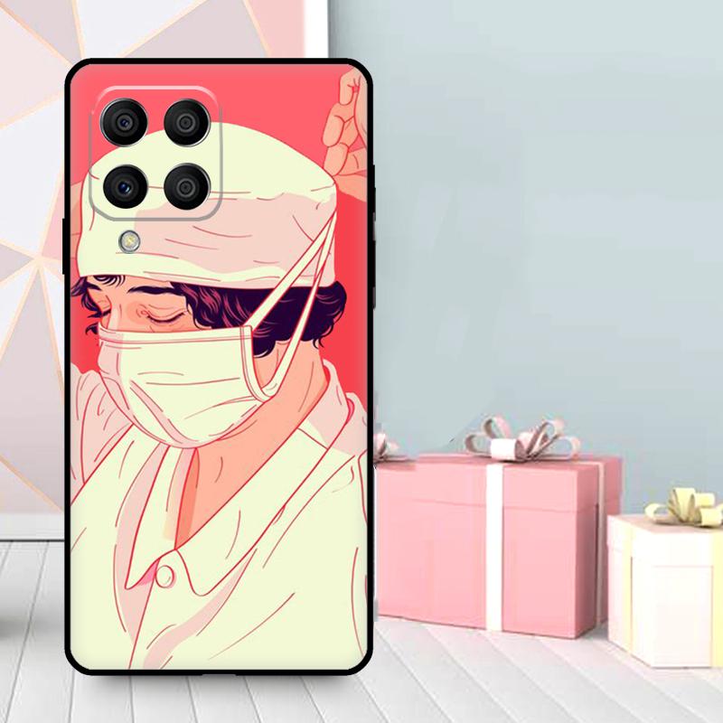 Cartoon Medicine Doctor Nurse Case For Samsung Galaxy M36 M12 M52 M06 M16 M56 M33 M15 M55 M31 M13 M14 M53 M32 M35 M34 M54