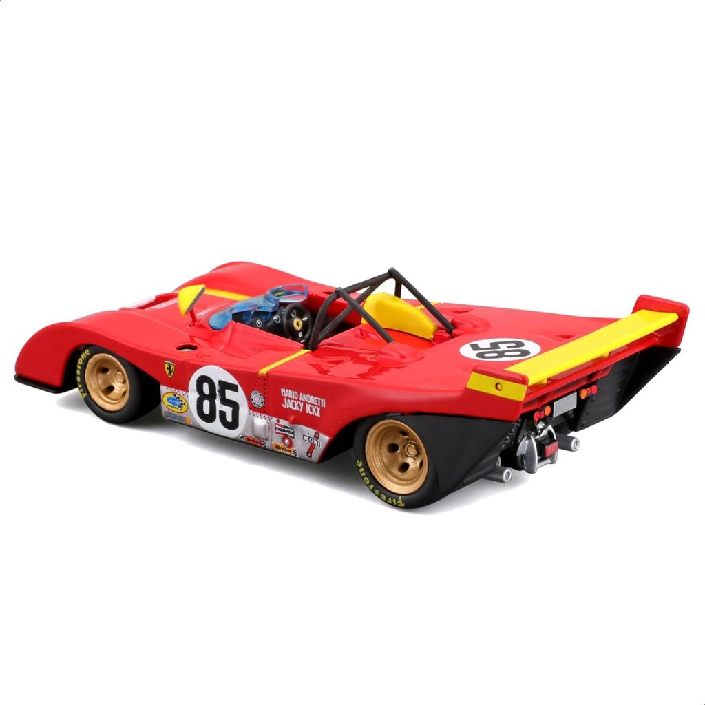 Bburago 1/43 Scale Ferrari 312 P 1972 #85 Red / Race Sports Car Diecast Model Car Finished Product 18-36302
