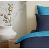 Complete Pack 4 Pieces Navy/Turquoise Reversible Duvet Cover for Bed 90 X 190 Cm
