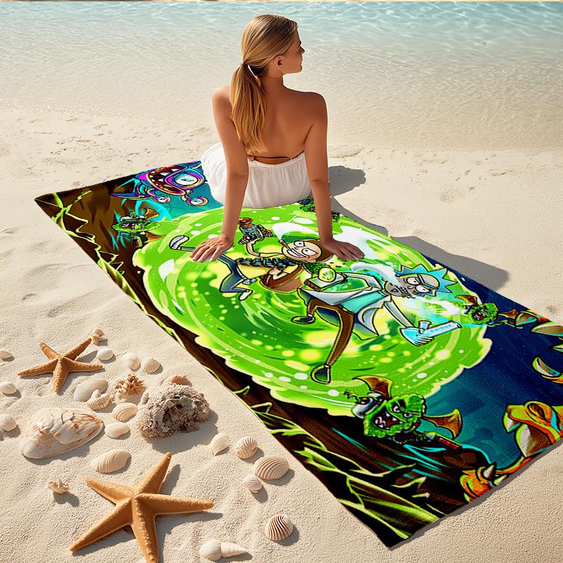 1Pc Space Adventure Friends Beach Towel Quick Dry Multiuse For Beach Pool Gym Yoga Home Travel Christmas Halloween Xmas Gift L1263