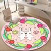 1PC Easter Bunny Office Round Area Rug, Indoor Mat Suitable ForOffice, Under Office Chairs Bedroom Living Room Home Decor, Room Deco, D111