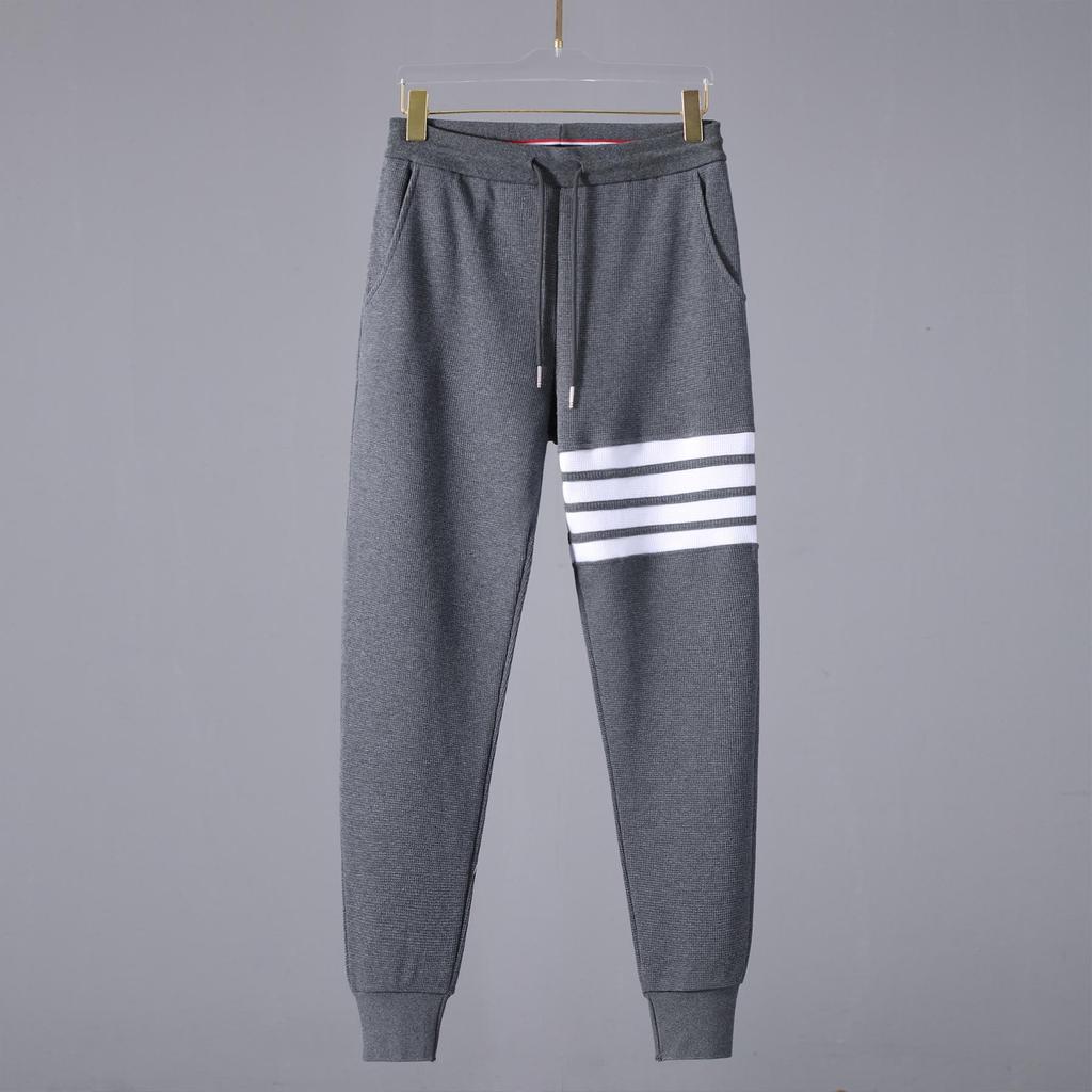 TB JL Four-Bar Waffle Sweatpants: Trendy European & American Loose Casual Trousers for Men & Women, Perfect for Autumn & Winter.