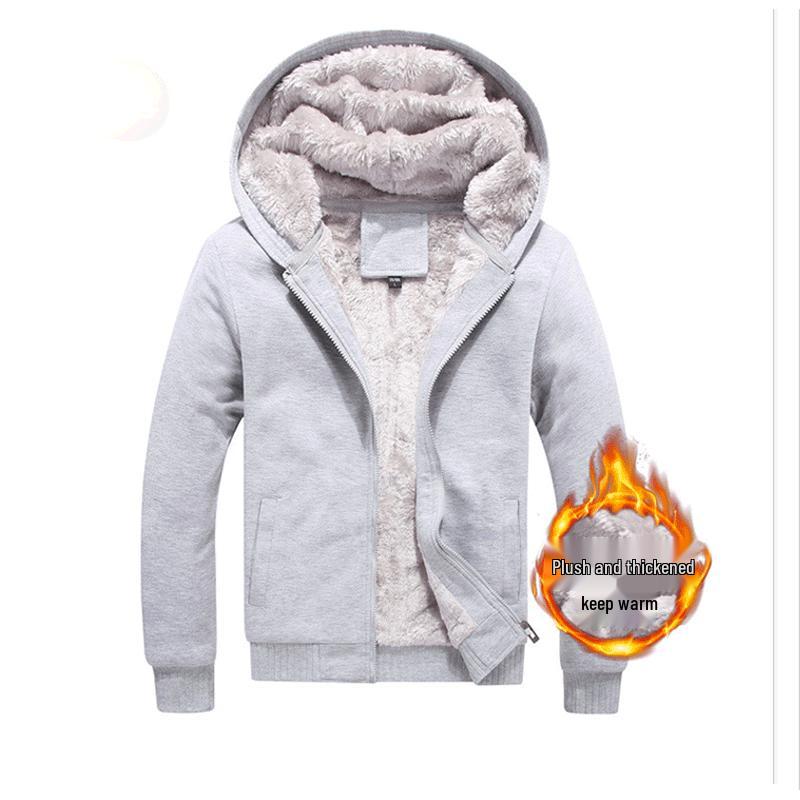 Men's Fashionable Hooded Cardigan: Thickened Winter Sports Hoodie with Fleece Lining