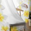 White Plumeria Flower White Tulle Sheer Curtains for Living Room Decoration Window Curtain for Bedroom Voile Organza Drapes