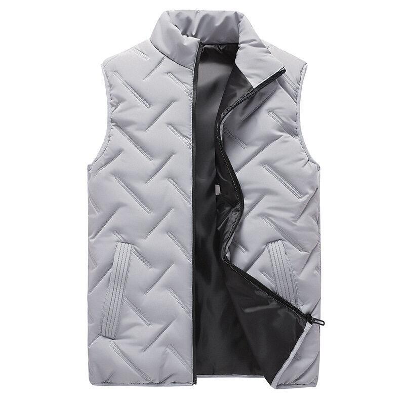 Men's Coat, Cotton-padded Vest 2025 New Autumn and Winter Casual Slim-fit Thin Large-size Stand-up Collar Thermal Vest